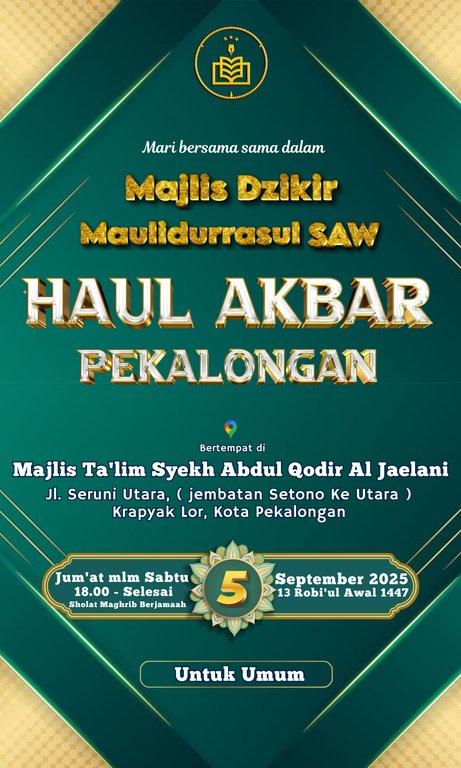 Pekalongan - Majlis Dzikir Maulidurrasul SAW Haul Akbar Pekalongan